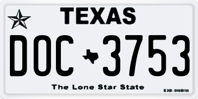 TX license plate DOC3753