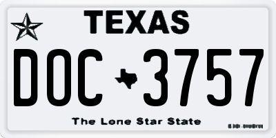 TX license plate DOC3757