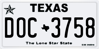 TX license plate DOC3758