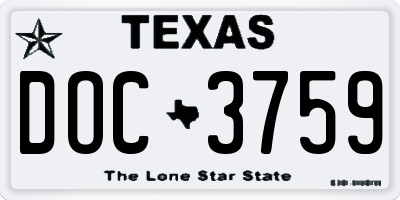 TX license plate DOC3759