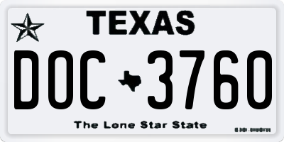 TX license plate DOC3760