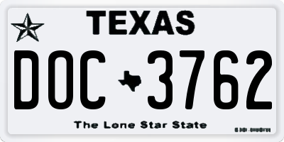 TX license plate DOC3762