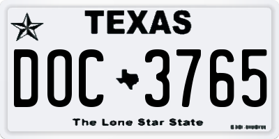 TX license plate DOC3765