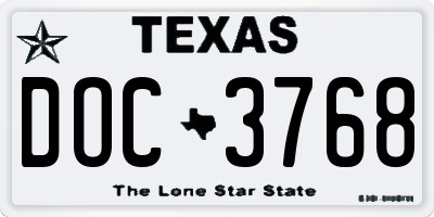 TX license plate DOC3768