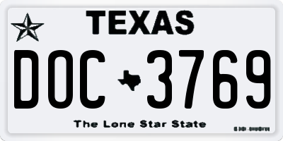 TX license plate DOC3769
