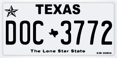 TX license plate DOC3772