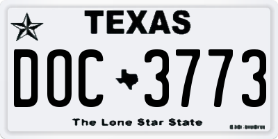 TX license plate DOC3773