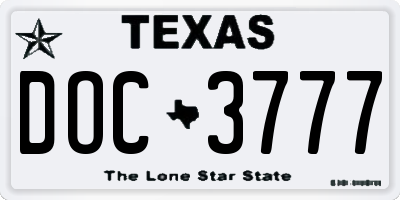 TX license plate DOC3777