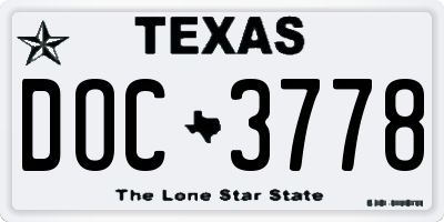 TX license plate DOC3778