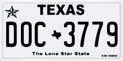 TX license plate DOC3779