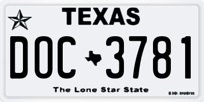 TX license plate DOC3781