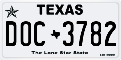 TX license plate DOC3782