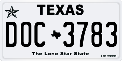 TX license plate DOC3783