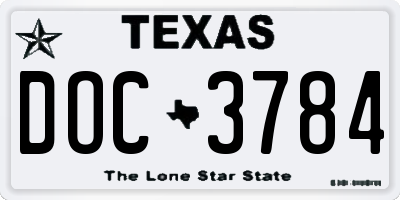 TX license plate DOC3784