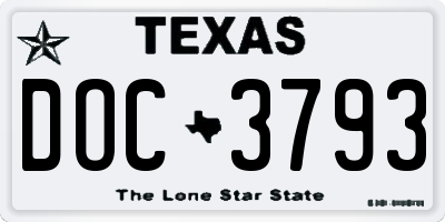 TX license plate DOC3793