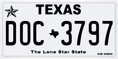 TX license plate DOC3797