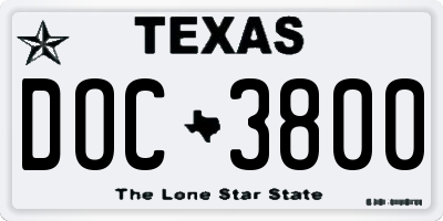 TX license plate DOC3800