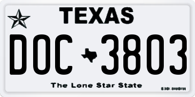 TX license plate DOC3803