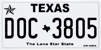 TX license plate DOC3805