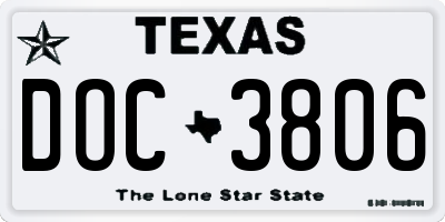 TX license plate DOC3806