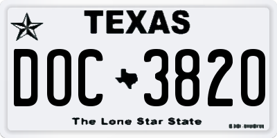 TX license plate DOC3820