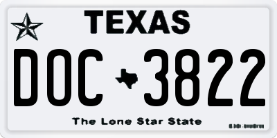 TX license plate DOC3822