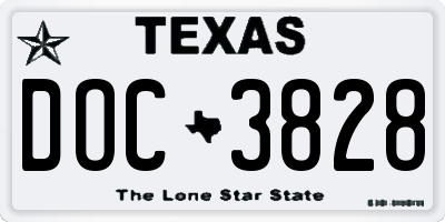 TX license plate DOC3828