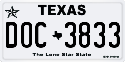 TX license plate DOC3833