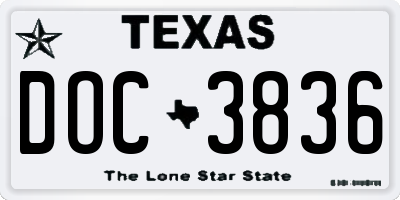 TX license plate DOC3836