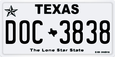 TX license plate DOC3838