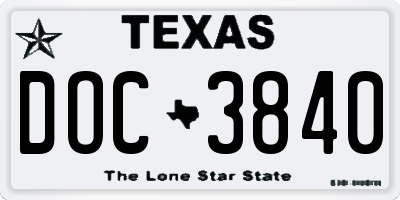 TX license plate DOC3840