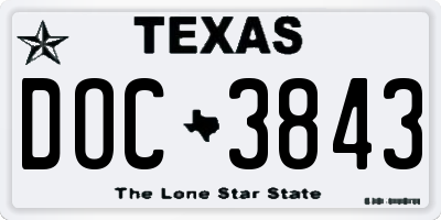 TX license plate DOC3843