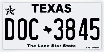 TX license plate DOC3845