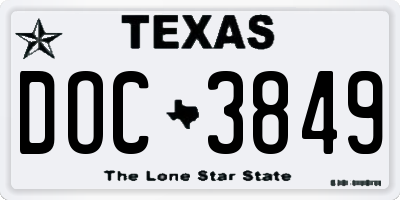 TX license plate DOC3849