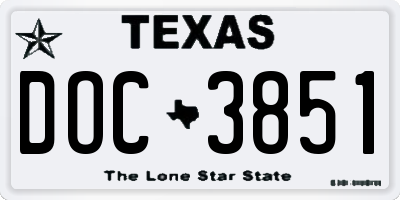 TX license plate DOC3851