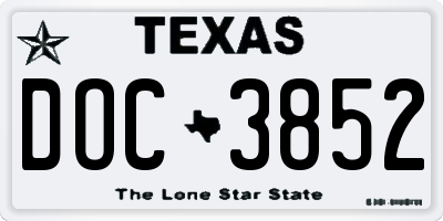 TX license plate DOC3852