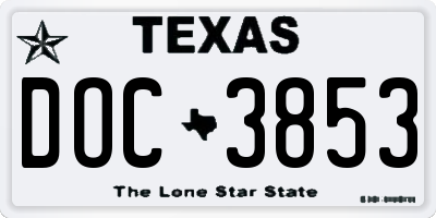 TX license plate DOC3853