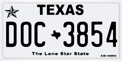 TX license plate DOC3854