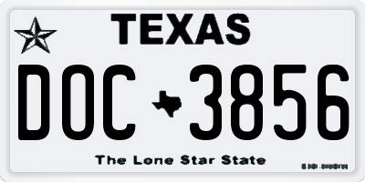TX license plate DOC3856