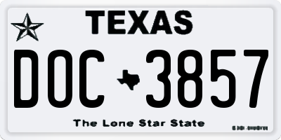 TX license plate DOC3857