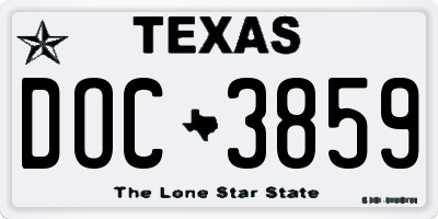 TX license plate DOC3859
