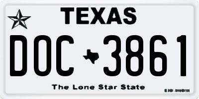 TX license plate DOC3861