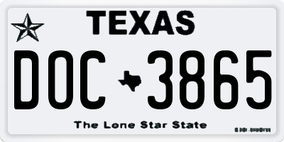 TX license plate DOC3865