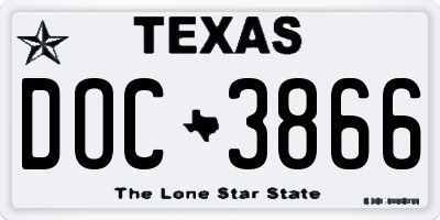 TX license plate DOC3866
