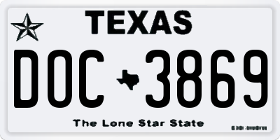 TX license plate DOC3869