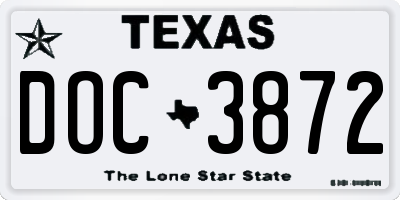TX license plate DOC3872