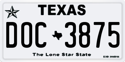 TX license plate DOC3875