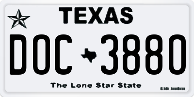 TX license plate DOC3880