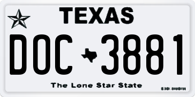TX license plate DOC3881