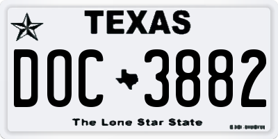 TX license plate DOC3882